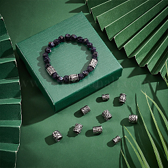 12 шт. 6 стиля столбчатых европейских бусин из нержавеющей стали 304&nbsp;STAS-UN0059-94