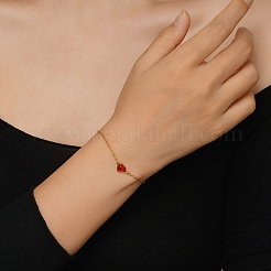 Стильные браслеты из нержавеющей стали с красными сердечками IT4999-2