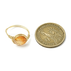 Плоские круглые кольца из натуральной красной яшмы&nbsp;RJEW-JR00827-01