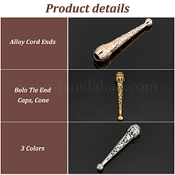 12 шт. 3-цветные литые наконечники для шнура FIND-PH0009-52