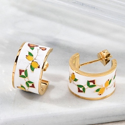 Серьги-гвоздики в форме цветка из нержавеющей стали 304 для женщин&nbsp;EJEW-B114-03G