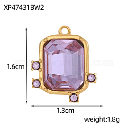 Подвески из нержавеющей стали 304 со стразами&nbsp;STAS-OY003-90G