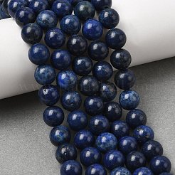 Крашеные круглые натуральные лазурита бусы пряди&nbsp;G-K081-8mm