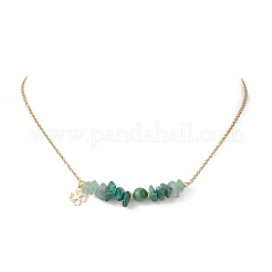 Женские ожерелья-цепочки из натурального зеленого авантюрина&nbsp;NJEW-JN05741-01