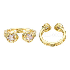 Открытое кольцо-манжета со звездой из кубического циркония RJEW-N037-032