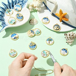 14шт 7 стиля подвески из цинкового сплава с эмалью&nbsp;FIND-CJ0004-63