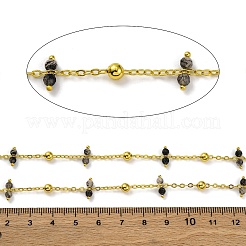 Граненые цепочки из натурального лабрадорита ручной работы CHC-L050-02G-10