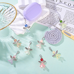 Подвески с ангелочками из акрила и стеклянных бусин&nbsp;HJEW-TAC0045