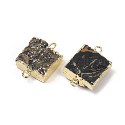 Гальванизированные натуральные друзы агатовые подвески-коннекторы&nbsp;G-R012-01G