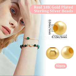 50шт 925 бусины из стерлингового серебра STER-BBC0006-44