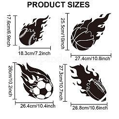 4 шт. 4 стиля спортивный мяч питомец выдалбливают трафареты для рисования DIY-MA0004-14