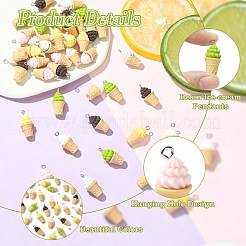 40 шт. 5 цвета непрозрачные подвески из смолы&nbsp;RESI-CJ0005-10
