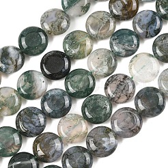 Природные моховой агат бисер нитей&nbsp;G-L648-B11-15mm