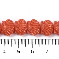 Нити резных бусин синтетического коралла&nbsp;X-CORA-K009-05A-02