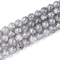 Окрашенного распылением треск стеклянные бусы нити DGLA-C002-8mm-02