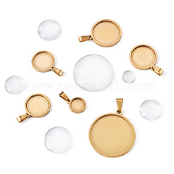 Оправы для подвесок из нержавеющей стали 304 в виде кабошонов&nbsp;STAS-TA0001-47E