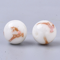 Рождественские непрозрачные стеклянные бусины&nbsp;EGLA-R113-03A