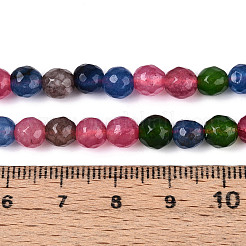 Окрашенные природные белый нефрит бисер пряди G-T139-6mm-60-01