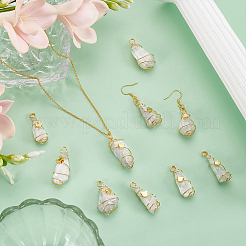 10 шт. 5 стиля гальванические подвески из натурального кварца с медной проволокой PALLOY-FG00004