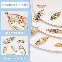 10 шт. 2 стиля подвески из смоляной ракушки пауа FIND-BC0004-61