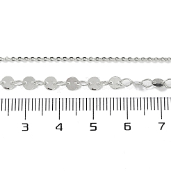 Ожерелья из латунного кабеля и плоских цепочек с пайетками для женщин NJEW-D302-40P