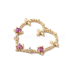 Стойка в виде сердца с латунным покрытием и подвесками из кубического циркония&nbsp;KK-G504-11G