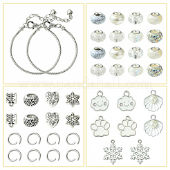 Наборы для изготовления браслетов в европейском стиле из латуни и сплава своими руками&nbsp;DIY-FS0007-22