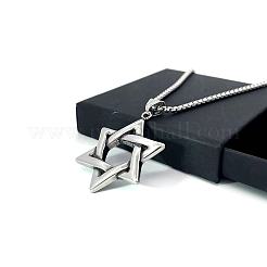 Винтажные ожерелья из нержавеющей стали со звездой Давида для мужчин UH7361