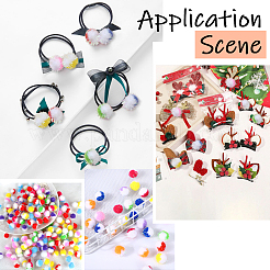 100шт. 5-х цветный полиэстеровый помпон-шар&nbsp;DIY-SC0031-42