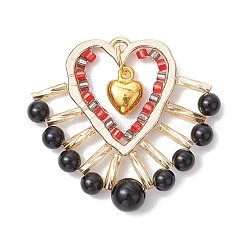 3 шт. 3 стиля подвесок из натурального черного оникса (окрашенного и нагретого) PALLOY-MZ00444