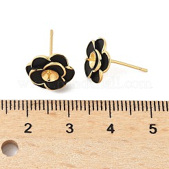 Серьги-гвоздики из латуни и стерлингового серебра в виде цветка KK-M326-22G