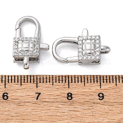 Застежки-клешни из прозрачной латуни с кубическим цирконием KK-Z078-43P