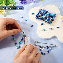 70 шт. 7-х цветные стеклянные перламутровые круглые подвески-соединители&nbsp;PALLOY-TA00265