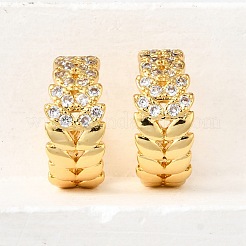 Латунные серьги-манжеты из прозрачного кубического циркония EJEW-K309-15G