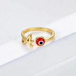 Золотые латунные кольца с открытой манжетой с буквой А NE2200-2