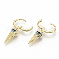 Серьги-кольца из латунного микро-паве с красочными фианитами&nbsp;EJEW-S208-069