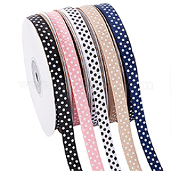 6 рулон двухцветной полиэстеровой репсовой ленты с принтом в горошек OCOR-PH0004-28