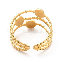 Ионное покрытие (ip) квадратное открытое манжетное кольцо из нержавеющей стали 304 RJEW-F131-09G