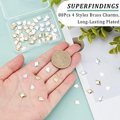80шт 4 стиля латунные подвески&nbsp;KK-FH0003-80