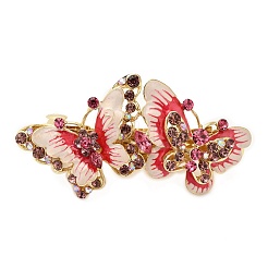 Заколки для волос из сплава со стразами и эмалью OHAR-B006-01G-02