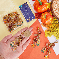 8 шт. подвесные украшения из сплава и акрила на День благодарения HJEW-SC0001-76D