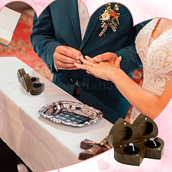 1 шт. Деревянное кольцо ко Дню святого Валентина магнитные подарочные футляры&nbsp;CON-PH0003-14