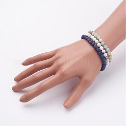 Смешанный драгоценный камень бисер натяжных наборы браслета BJEW-JB02625