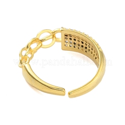 Открытые манжеты с прозрачным фианитом RJEW-L120-006G