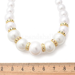 Ожерелья из круглых градуированных бусин с имитацией жемчуга АБС для женщин NJEW-B125-01G