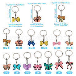 13 шт. 13 стиля пластиковых брелоков-бантов из ПВХ&nbsp;KEYC-TA0001-55