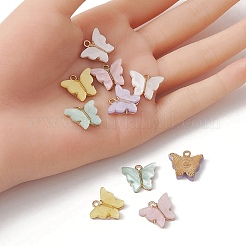 10шт 5 цвета сплава акриловые подвески ENAM-YW0003-21