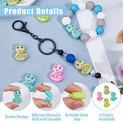 16шт 4 цвета силиконовые бусины SIL-HS0001-09