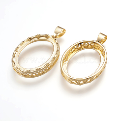 Латунные подвески кабошон с открытой спиной KK-K196-18G