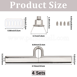 4 шт. застежка-защелка для сумки из цинкового сплава с поворотным замком&nbsp;PURS-CP0001-03P